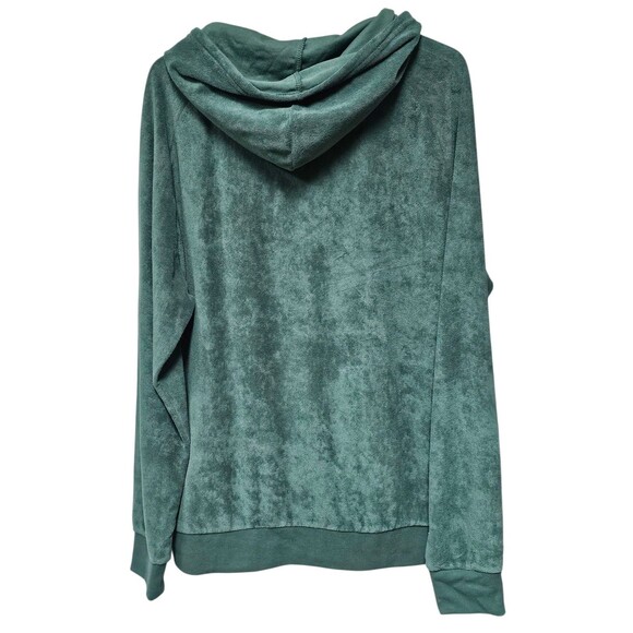 Mens 2XL Terry Cloth Hoodie Green Pullover Towel Sweatshirt Piombo Cozy Lounge - Picture 3 of 16